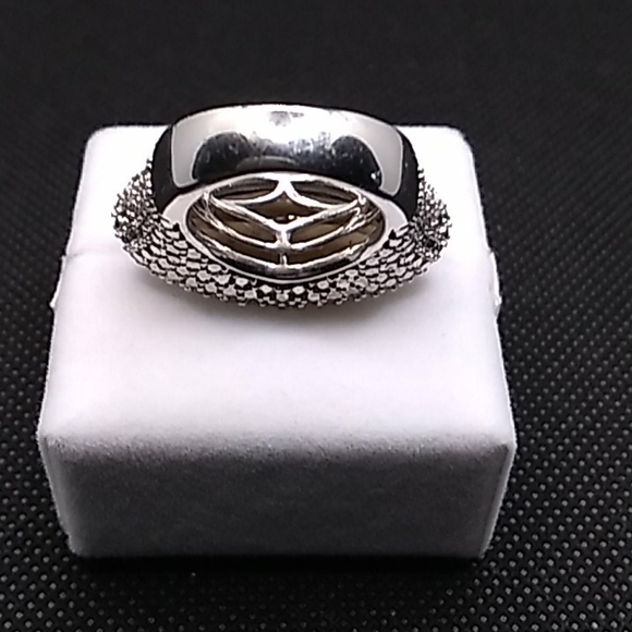 Sterling Silver Smokey Quartz and Zircon Ring - Picture 4 of 5